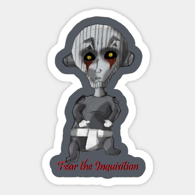 Baby Inquisitor: Fear the Inquisition Sticker by ShirtsFineEnoughForASith